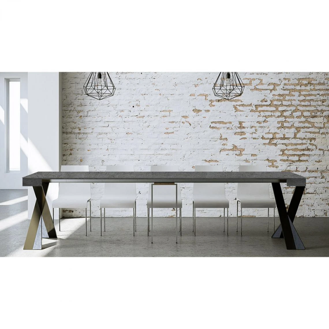 Itamoby Console Design Extensible 90x40-300 Cm Table Moderne Diago Concrete 7 Itamoby Console Design Extensible 90x40-300 Cm Table Moderne Diago Concrete – Image 5