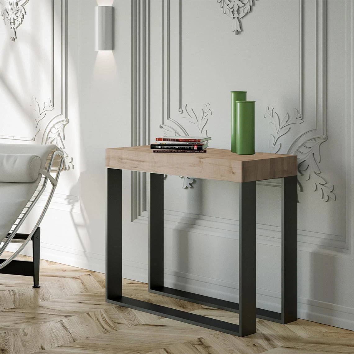 Itamoby Console Extensible 90x40-300cm Table à Manger Moderne En Bois Elettra... 3 Itamoby Console Extensible 90x40-300cm Table à Manger Moderne En Bois Elettra...