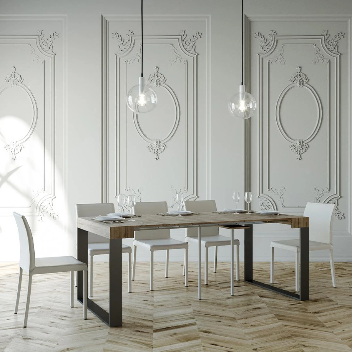 Itamoby Console Extensible 90x40-300cm Table à Manger Moderne En Bois Elettra... 6 Itamoby Console Extensible 90x40-300cm Table à Manger Moderne En Bois Elettra... – Image 4