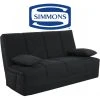UB DESIGN SALON Canapé Lit Well Cc Tissu Noir Matelas Simmons 45kg/m3