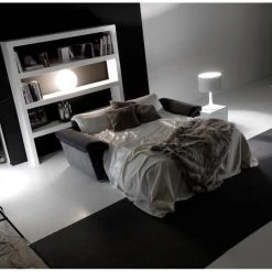 Inside 75 EGO Canapé Grand Confort Microfibre Taupe Convertible Ouverture RAPID... -Vente-unique shop ego 140 canape rapido microfibre grise 1