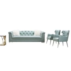 La Maison Du Canapé Canapé 3 Places En Simili SAX - Vert -Vente-unique shop ensemble canape fauteuil cuir vert bleu sax 1