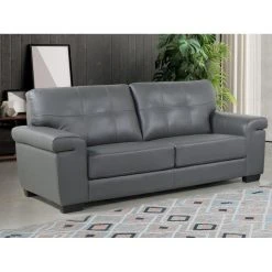 Vente-unique Canapés 3+2 Places En Cuir HAZEL - Gris -Vente-unique shop ensemble canape hazel 12235638 32529218 1140x1140