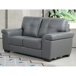 Vente-unique Canapés 3+2 Places En Cuir HAZEL - Gris -Vente-unique shop ensemble canape hazel 12235638 32529220 1140x1140