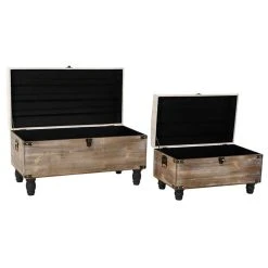 Pegane Ensemble De 2 Banquettes Coffres En Bois Et Polyester Coloris Gris/Mar... -Vente-unique shop ensemble de 2 banquettes coffres en bois et polyester coloris grismarron 13600896 37358144 1140x1140