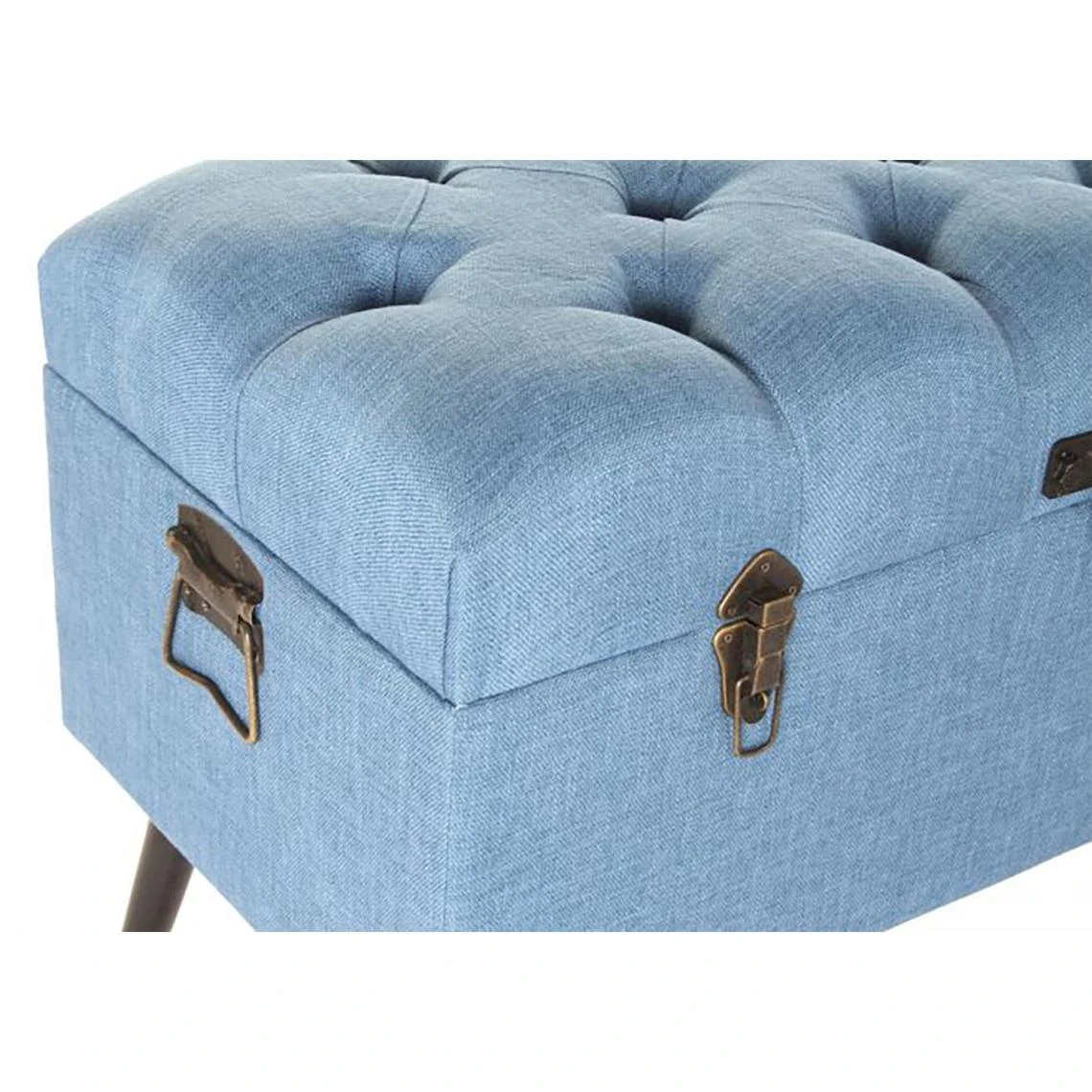 Pegane Ensemble De 2 Banquettes Coffres En Métal Et Polyester Coloris Bleu M... 4 Pegane Ensemble De 2 Banquettes Coffres En Métal Et Polyester Coloris Bleu M... – Image 2