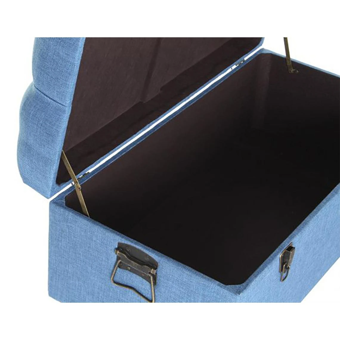 Pegane Ensemble De 2 Banquettes Coffres En Métal Et Polyester Coloris Bleu M... 5 Pegane Ensemble De 2 Banquettes Coffres En Métal Et Polyester Coloris Bleu M... – Image 3