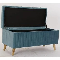 Pegane Ensemble De 2 Banquettes Coffres Finition Velours En Polyester Coloris... -Vente-unique shop ensemble de 2 banquettes coffres finition velours en polyester coloris turquoise marron 13616304 37458490 1140x1140