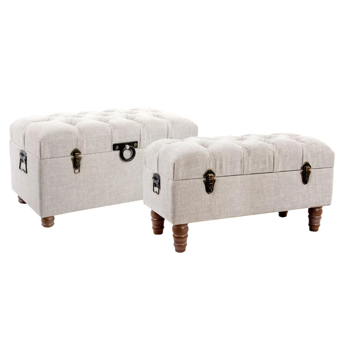 Pegane Ensemble De 2 Coffres Banquettes En Bois Coloris beige 3 Pegane Ensemble De 2 Coffres Banquettes En Bois Coloris beige
