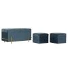 Pegane Ensemble De 3 Banquettes Coffres En MDF , Polyester Coloris Velours Bl... -Vente-unique shop ensemble de 3 banquettes coffres en mdf polyester coloris velours bleu et metal dore 13499604 36971710 1140x1140