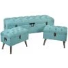 Pegane Ensemble De 3 Banquettes Coffres En Métal Doré , MDF Et Polyester Co... -Vente-unique shop ensemble de 3 banquettes coffres en metal dore mdf et polyester coloris bleu marine 13499572 36971568 1140x1140
