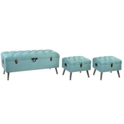 Pegane Ensemble De 3 Banquettes Coffres En Métal Doré , MDF Et Polyester Co... 8 Pegane Ensemble De 3 Banquettes Coffres En Métal Doré , MDF Et Polyester Co... -Vente-unique shop ensemble de 3 banquettes coffres en metal dore mdf et polyester coloris bleu marine 13499572 36971570 1140x1140
