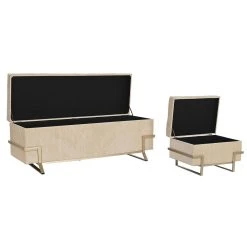 Pegane Ensemble De 3 Banquettes Coffres En Métal Et Velours Beige -Vente-unique shop ensemble de 3 banquettes coffres en metal et velours beige 13499592 36971662 1140x1140