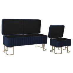 Pegane Ensemble De 3 Banquettes Coffres En Métal Et Velours Coloris Bleu -Vente-unique shop ensemble de 3 banquettes coffres en metal et velours coloris bleu 13499584 36971626 1140x1140