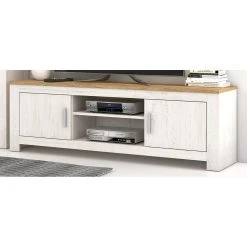 Pegane Ensemble De Salon Vitrine, Meuble TV 2 Portes Coloris Chêne, Pin Ande... -Vente-unique shop ensemble de salon vitrine meuble tv 2 portes coloris chene pin andersen 14044788 38981958 1140x1140