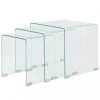 Chunhelife Ensemble De Tables Gigognes 3 Pièces Verre Trempé Transparent