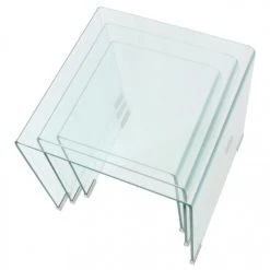 Chunhelife Ensemble De Tables Gigognes 3 Pièces Verre Trempé Transparent -Vente-unique shop ensemble de tables gigognes 3 pieces verre trempe transparent 9362669 24480497 1140x1140
