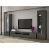 KASALINEA Ensemble Meuble TV Blanc Ou Gris Design MARION
