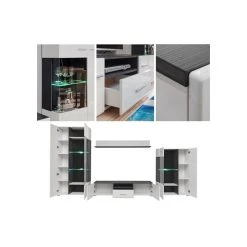 Dusine ENSEMBLE MEUBLE TV CAPONE NOIR MAT/BLANC LAQUE 310 CM -Vente-unique shop ensemble meuble tv capone noir matblanc laque 310 cm 11060354 1013028 28 1140x1140