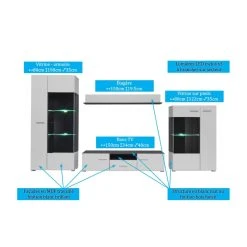 Dusine ENSEMBLE MEUBLE TV CAPONE NOIR MAT/BLANC LAQUE 310 CM -Vente-unique shop ensemble meuble tv capone noir matblanc laque 310 cm 11060354 1013030 30 1140x1140