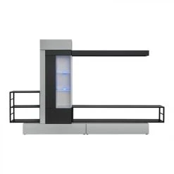 Ac-Deco Ensemble Meuble TV Rebel 300cm Gris & Noir -Vente-unique shop ensemble meuble tv rebel 300cm gris et noir 10023650 25788958 1140x1140