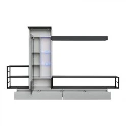 Ac-Deco Ensemble Meuble TV Rebel 300cm Gris & Noir -Vente-unique shop ensemble meuble tv rebel 300cm gris et noir 10023650 25788960 1140x1140