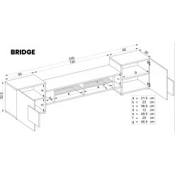 Marque Generique Extreme Furniture Bridge Meuble Télé | Meuble Télé Avec 2 étagèr... -Vente-unique shop extreme furniture bridge meuble tele meuble tele avec 2 etageres en verre et 2 portes led design moderne rangement pratique 13397342 36650764 1140x1140
