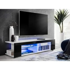 Marque Generique Extreme Furniture T37 Meuble Télé | Meuble Télé Avec 2 étagères ... -Vente-unique shop extreme furniture t37 meuble tele meuble tele avec 2 etageres en verre led design moderne rangement pratique 13582206 37249538 1140x1140