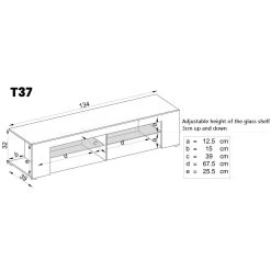 Marque Generique Extreme Furniture T37 Meuble Télé | Meuble Télé Avec 2 étagères ... -Vente-unique shop extreme furniture t37 meuble tele meuble tele avec 2 etageres en verre led design moderne rangement pratique 13582206 37249540 1140x1140