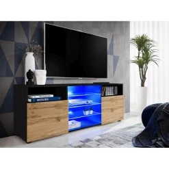 Marque Generique Extreme Furniture T38 Meuble Télé | Meuble Télé Avec 3 étagères ... 6 Marque Generique Extreme Furniture T38 Meuble Télé | Meuble Télé Avec 3 étagères ... -Vente-unique shop extreme furniture t38 meuble tele meuble tele avec 3 etageres en verre et 2 portes led design moderne rangement pratique 13582228 37249608 1140x1140