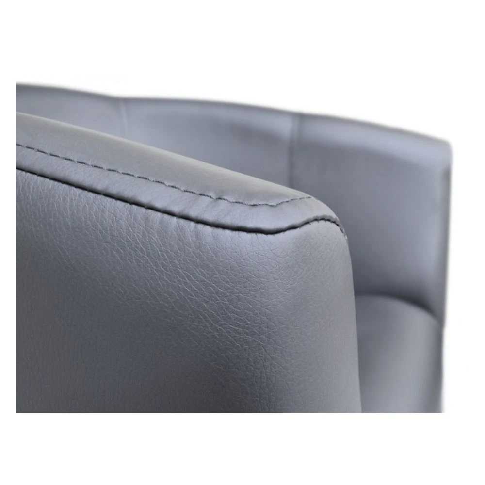 Vente-unique Fauteuil Cabriolet En Simili RANIN - Gris 6 Vente-unique Fauteuil Cabriolet En Simili RANIN - Gris – Image 4