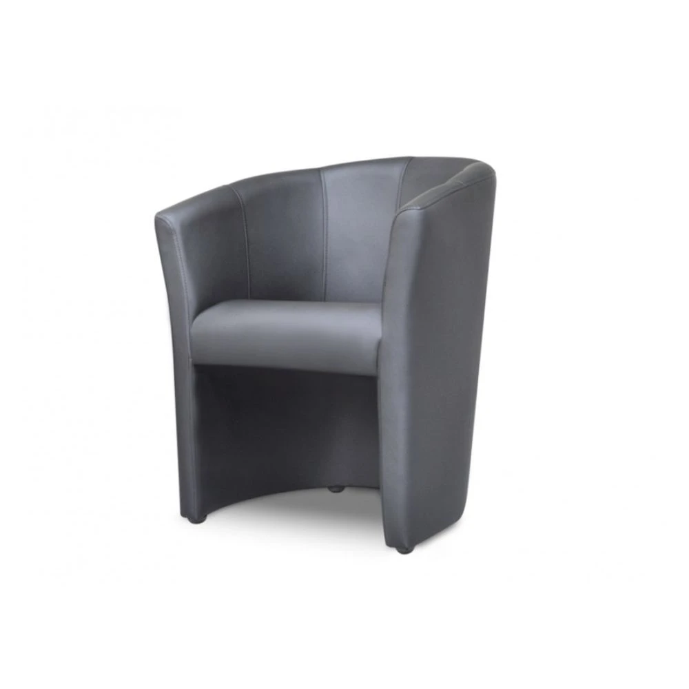 Vente-unique Fauteuil Cabriolet En Simili RANIN - Gris 4 Vente-unique Fauteuil Cabriolet En Simili RANIN - Gris – Image 2
