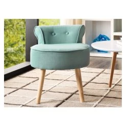 Vente-unique Petit Fauteuil Crapaud SAVEA En Tissu - Vert D'eau -Vente-unique shop fauteuil 245153 1