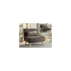 Vente-unique Fauteuil Convertible POSIO En Tissu - Taupe