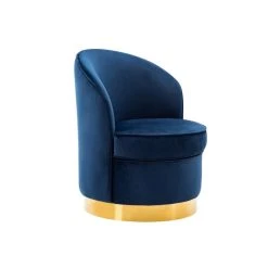 Vente-unique Fauteuil SANELA En Velours - Bleu Nuit -Vente-unique shop fauteuil 341725