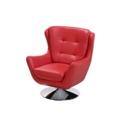 Vente-unique Fauteuil Pivotant En Cuir ANABA - Rouge 11 Vente-unique Fauteuil Pivotant En Cuir ANABA - Rouge -Vente-unique shop fauteuil 367149