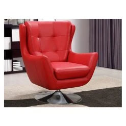 Vente-unique Fauteuil Pivotant En Cuir ANABA - Rouge 8 Vente-unique Fauteuil Pivotant En Cuir ANABA - Rouge -Vente-unique shop fauteuil 367155 1
