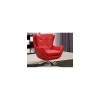 Vente-unique Fauteuil Pivotant En Cuir ANABA - Rouge