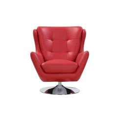 Vente-unique Fauteuil Pivotant En Cuir ANABA - Rouge 9 Vente-unique Fauteuil Pivotant En Cuir ANABA - Rouge -Vente-unique shop fauteuil 367157