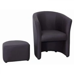 BUT Fauteuil Cabriolet Et Pouf CLAYTON PU Gris Anthracite -Vente-unique shop fauteuil cabriolet et pouf clayton pu gris anthracite 9158719 23907005 1140x1140