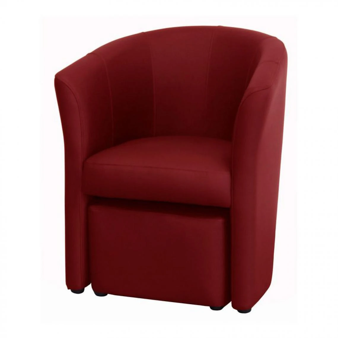 BUT Fauteuil Cabriolet Et Pouf CLAYTON PU Rouge 5 BUT Fauteuil Cabriolet Et Pouf CLAYTON PU Rouge – Image 3