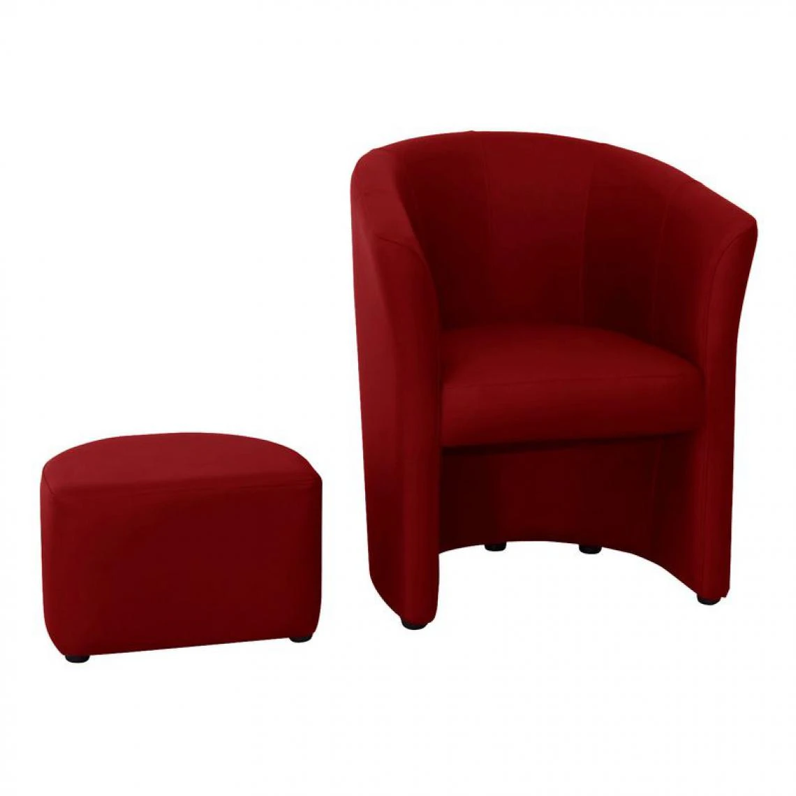 BUT Fauteuil Cabriolet Et Pouf CLAYTON PU Rouge 7 BUT Fauteuil Cabriolet Et Pouf CLAYTON PU Rouge – Image 5