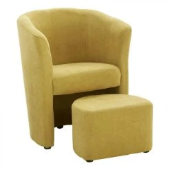 BUT Fauteuil Cabriolet Et Pouf CLAYTON Tissu Soro Jaune -Vente-unique shop fauteuil cabriolet et pouf clayton tissu soro jaune 9158127 23904793 1140x1140