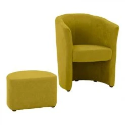 BUT Fauteuil Cabriolet Et Pouf CLAYTON Tissu Soro Jaune -Vente-unique shop fauteuil cabriolet et pouf clayton tissu soro jaune 9158127 23904797 1140x1140