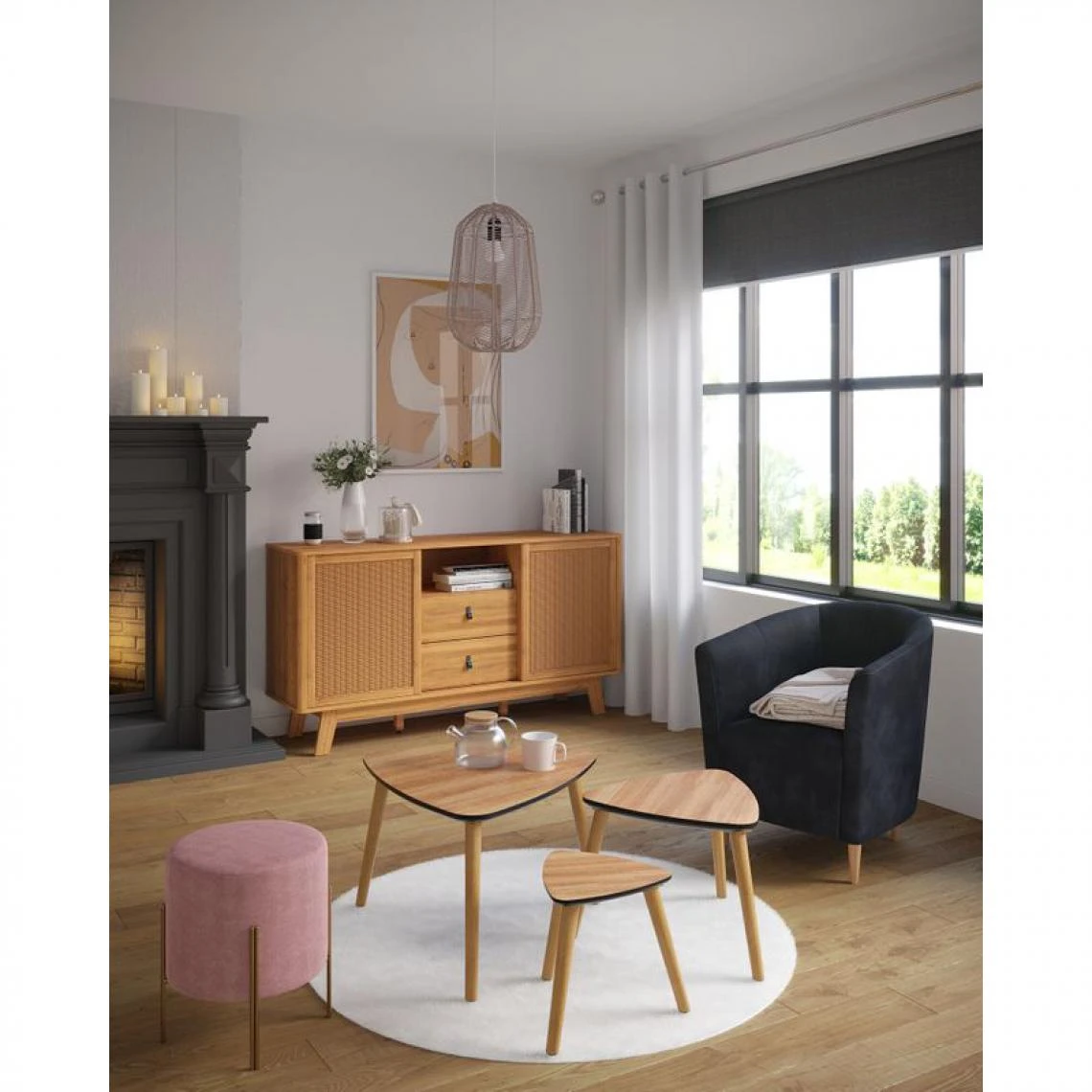 BUT Fauteuil Cabriolet MAUD Tissu Gris Foncé 4 BUT Fauteuil Cabriolet MAUD Tissu Gris Foncé – Image 2