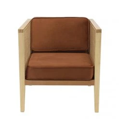 MACABANE Fauteuil Cannage Assise Amovible Velours Orange -Vente-unique shop fauteuil cannage assise amovible velours orange 3358726 6188094 94 1140x1140