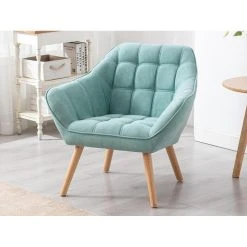 Vente-unique Fauteuil En Tissu Vert D'eau CASERTA -Vente-unique shop fauteuil caserta 12033678 31890552 1140x1140