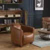 MACABANE Fauteuil Chicago Vintage Cuir Pieds Bois GASTON