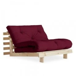 Inside 75 Fauteuil Convertible Futon ROOTS Pin Naturel Coloris Bordeaux Couchage...