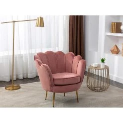 Vente-unique Fauteuil Coquillage En Velours Rose DANDELION -Vente-unique shop fauteuil dandelion 11570072 30362050 1140x1140